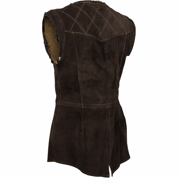 Nutria Fur Lined Garen Suede Vest