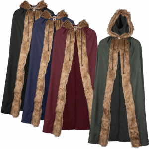 Aaron Canvas Cloak with Fur Trim