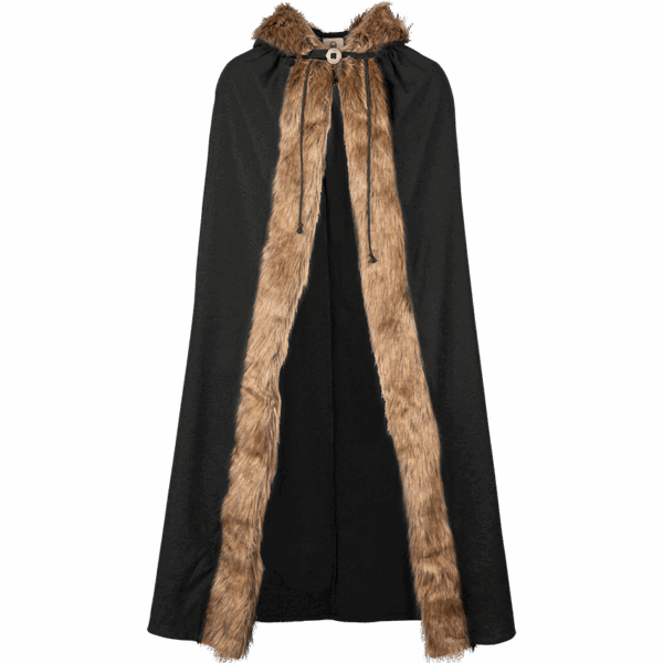 Aaron Canvas Cloak with Fur Trim